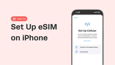 To set up eSIM on your iPhone, you can either transfer a phone number from a nearby iPhone or scan a QR code provided by your carrier